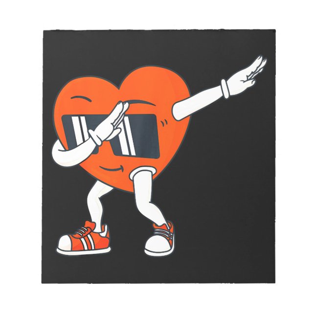 Boys Valentines day Dabbing Heart Funny Boys Anteckningsblock (Framsida)