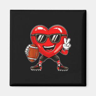 Boys Valentines day Heart spelar fotboll Boys Gi Magnet