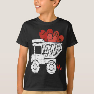 Boys Valentines day Hearts Lastbil Loads Kärlek Ki T Shirt
