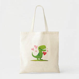 Boys Valentines day Kids Dinosaur T rex Älskare I Tygkasse