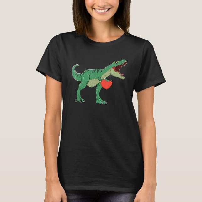 Boys Valentines Day Shirt Kids T Rex Dinosaur I St T Shirt (Framsida)