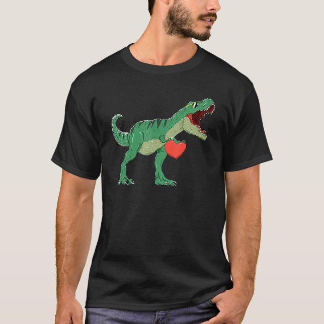 Boys Valentines Day Shirt Kids T Rex Dinosaur I St T Shirt (Framsida)