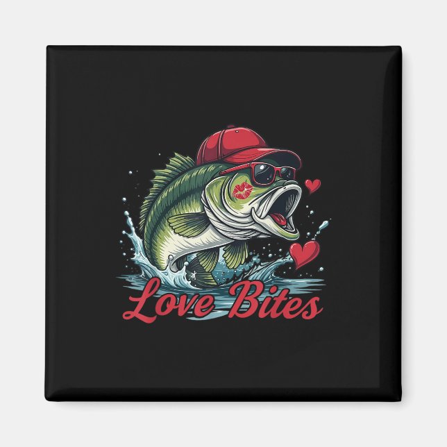 Boys Valentiness Fishing B Valentine Kärlek Funny  Magnet (Framsidan)