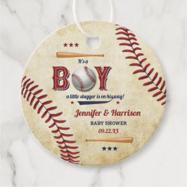 Boys Vintage Baseball Baby Shower Gåvor Etiketter