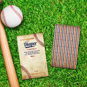Boys Vintage Baseball Baby Shower Raffle Tilläggskort
