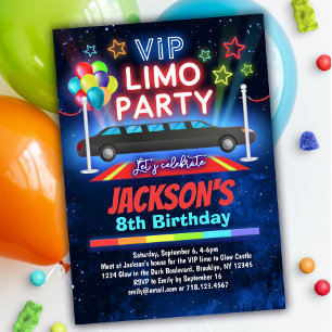 Boys VIP Limo Födelsedagsfest inbjudan