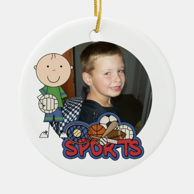 Boys Volleyball Customized Photo Ornament (Framsidan)