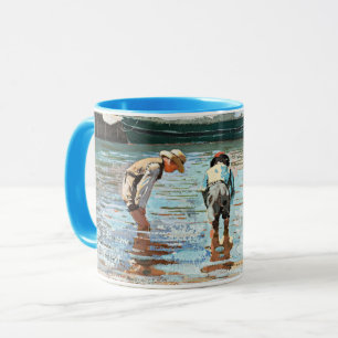 Boys Wading, berömd-teckningar av Winslow Homer Mugg