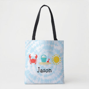 Boys Watercolor Beach Trio Tie Dye Tote Bag Tygkasse