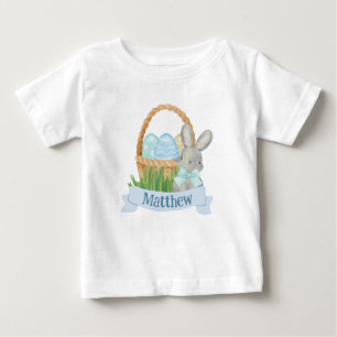 Boys Watercolor Blue Påsk Basket T Shirt