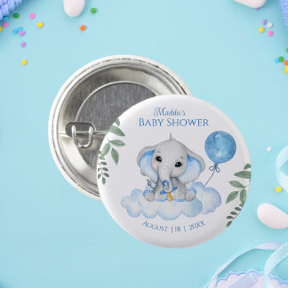 Boys Watercolor Elephant Baby Shower Knapp