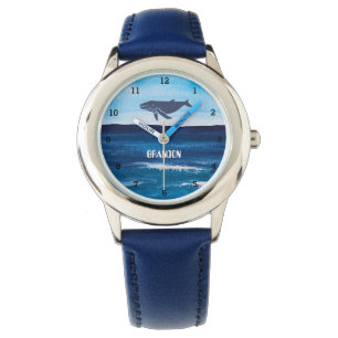 Boys Whean Fish Cute Modern Blue Kids (ung. Armbandsur