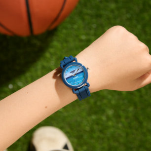 Boys Whean Fish Cute Modern Blue Kids (ung. Armbandsur