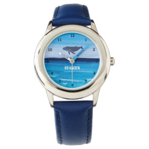 Boys Whean Fish Cute Modern Blue Kids (ung. Armbandsur