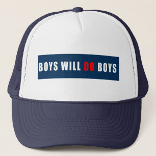 Boys Will Do Boys-REd White & Blue Keps