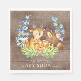 Boys Woodland Baby Shower Pappra blöjor Pappersservett