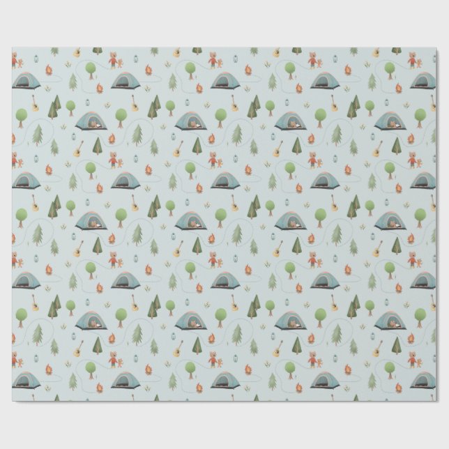 Boys Woodland Bears Forest Camping Birthday Presentpapper (Platt)