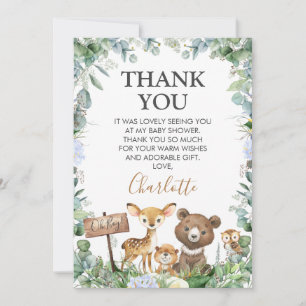 Boys Woodland Greenery Baby Shower Tack för ditt k Inbjudningar