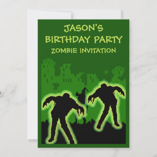 Boys Zombie Birthday-inbjudan Inbjudningar