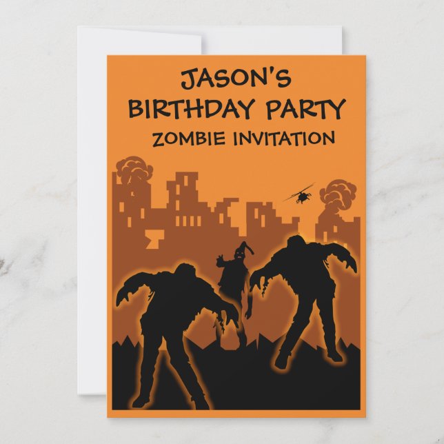Boys Zombie Birthday-inbjudan Inbjudningar (Framsida)