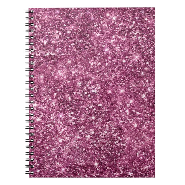 Boysenberry Rosa Glitz Glitter Anteckningsbok (Framsidan)