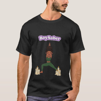 BoySober Boy Sober Yoga Woman Meditation Cartoon D T Shirt