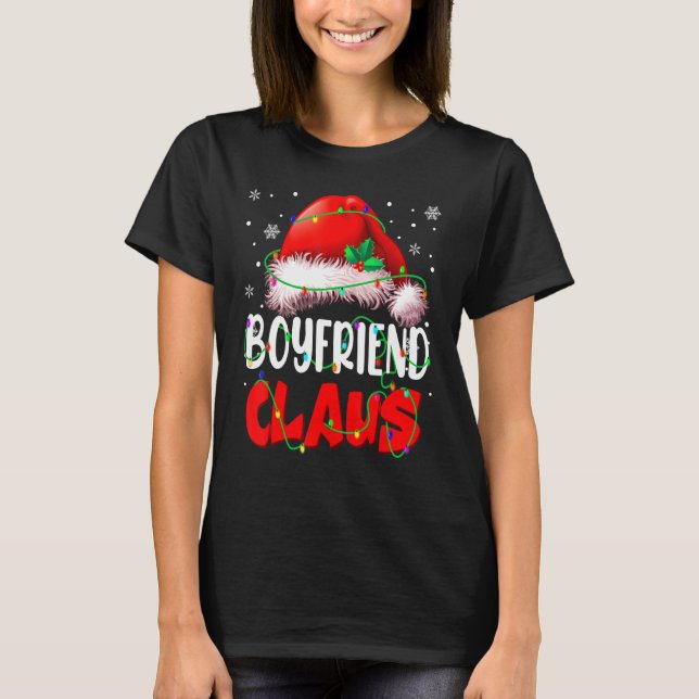 Boyvän Claus Funny jul Ljus Santa Coupl T Shirt (Framsida)