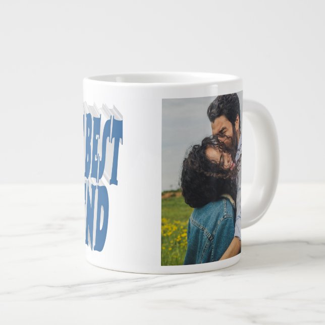 Boyvän Foto med havets blå typografi Jumbo Mugg (Framsida höger)