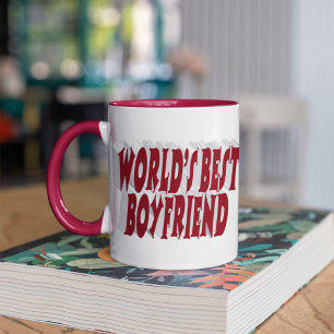 Boyvän med burgundisk halv typografi kaffemugg