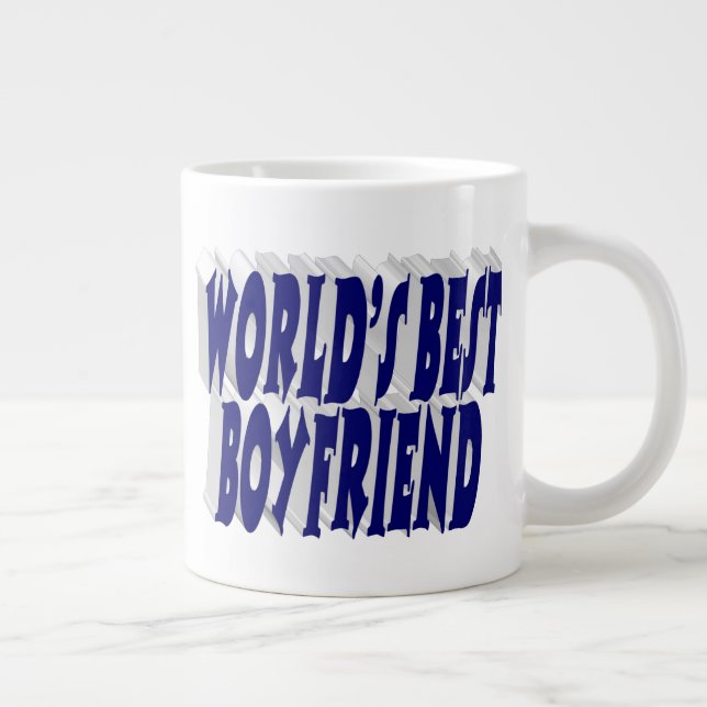 Boyvän med mörk blått halvtypografi jumbo mugg (Höger)
