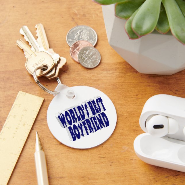 Boyvän med mörk blått typografi nyckelring (Skrivbord)