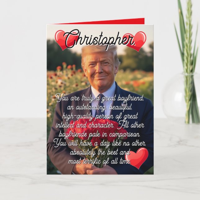 Boyvän Namn Donald Trump Funny Valentines day Helgkort (Framsida)