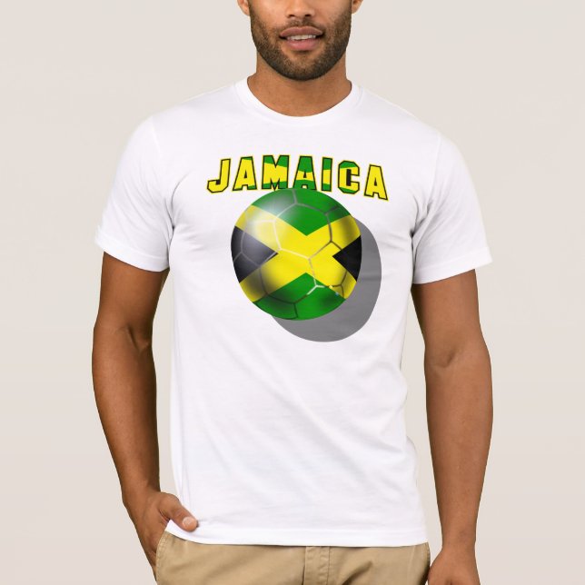 Boyz för vmfotbollJamaica Reggae sportfantaster Tee (Framsida)