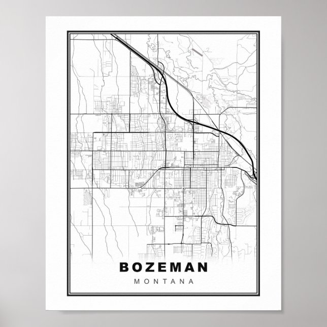 Bozeman Karta Poster (Framsidan)