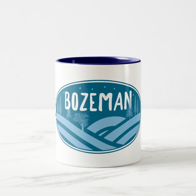 Bozeman Montana Friluftsliv Två-Tonad Mugg (Center)