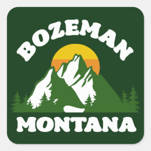 Bozeman,Montana Fyrkantigt Klistermärke