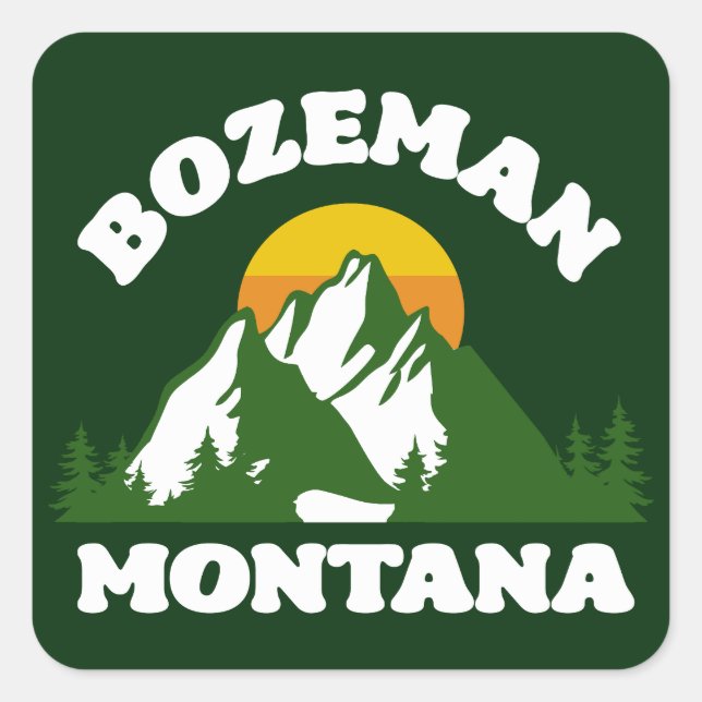 Bozeman,Montana Fyrkantigt Klistermärke (Framsida)