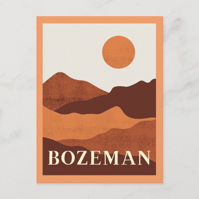 Bozeman, Montana Mountains Postcard Vykort (Framsida)