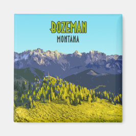 Bozeman Montana Mountains Vintage Magnet