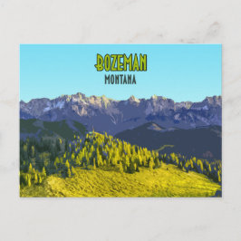 Bozeman Montana Mountains Vintage Vykort