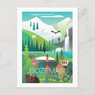 Bozeman, Montana Postcard Vykort