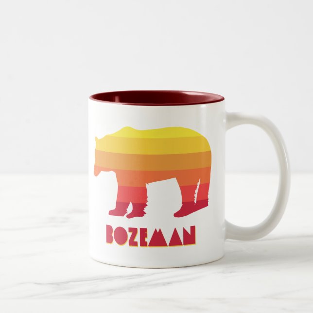 Bozeman Montana Rainbow Bear Två-Tonad Mugg (Höger)