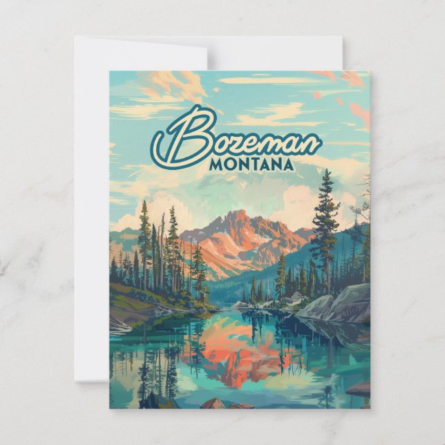 Bozeman Montana Rocky mountains Vintage Card (Framsida)
