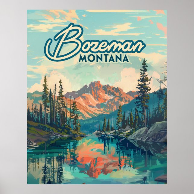 Bozeman Montana Rocky mountains Vintage Poster (Framsidan)
