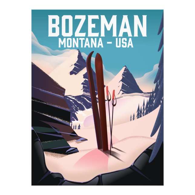 Bozeman Montana ski poster (Framsidan)