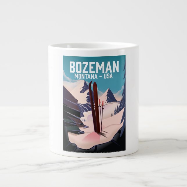 Bozeman Montana ski poster Jumbo Mugg (Framsidan)