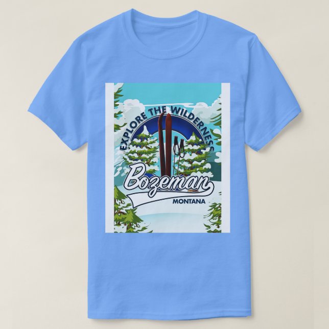 Bozeman Montana ski T Shirt (Design framsida)