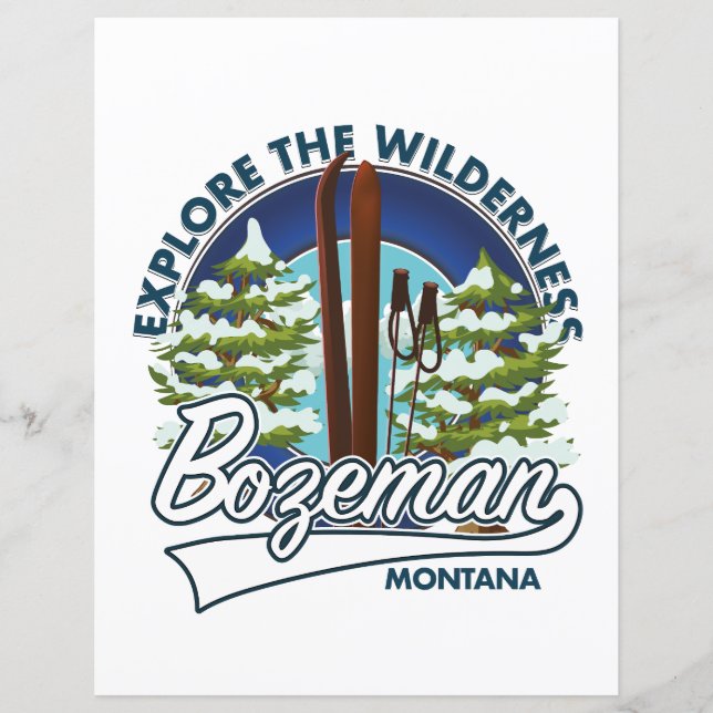 Bozeman Montana skidposterlogotyp (Framsida)