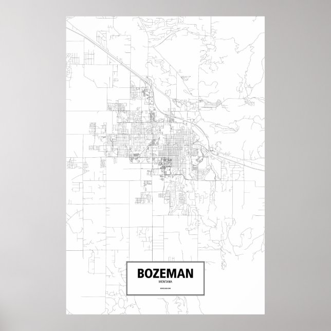 Bozeman, Montana (svart på vitt) Poster (Framsidan)