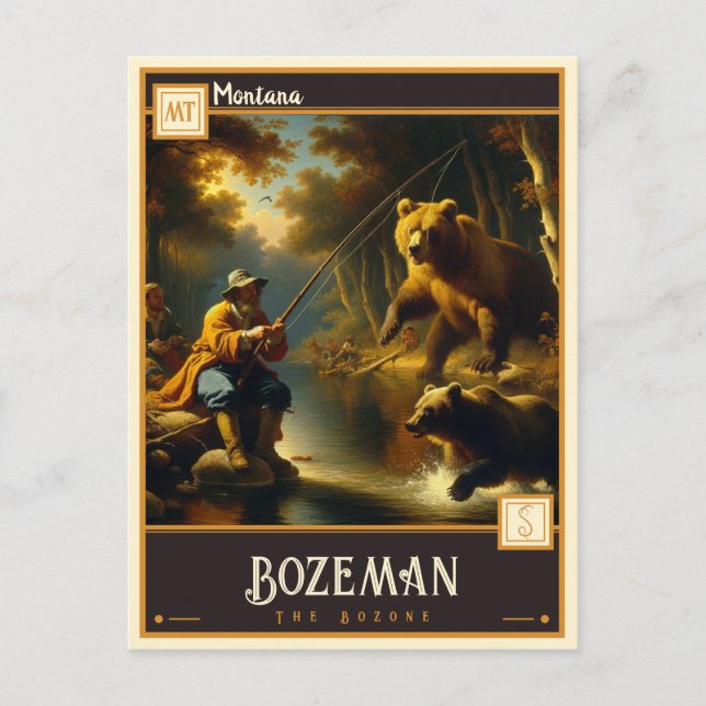 Bozeman Montana | VINTAGE Vykort (Framsida)